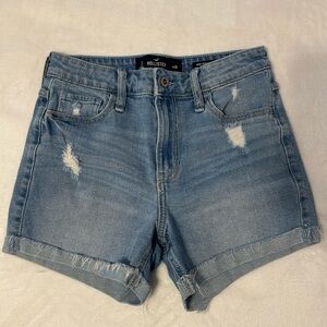 Hollister Denim High-Rise Midi Shorts